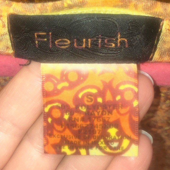 Orange/Yellow Indian Pattern Small Stretchy Racerback Tank - Picture 10 of 12